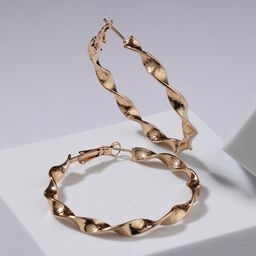 Jazz and Sizzle Gold-Plated Circular Half Hoop Earrings-image-26