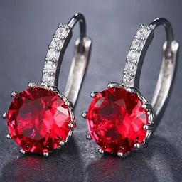 MYKI Red Contemporary Hoop Earrings-44