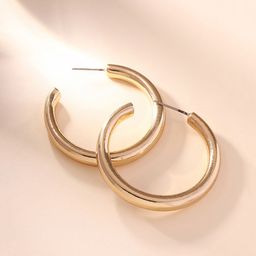 Priyaasi Gold-Plated Contemporary Half Hoop Earrings-13