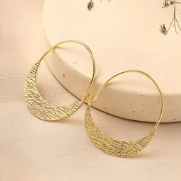 Priyaasi Gold-Plated Circular Hoop Earrings-15
