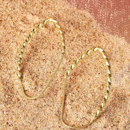 Priyaasi Gold-Plated Contemporary Hoop Earrings-1
