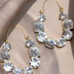 JOKER & WITCH White Contemporary Hoop Earrings-54