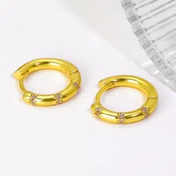 MYKI Gold-Plated Contemporary Hoop Earrings-9