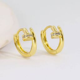 MYKI Gold-Plated American Diamond-Studded Contemporary Hoop Earrings-37