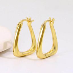 MYKI Stainless Steel Gold-Plated Hoop Earrings-44