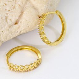 MYKI Sweet Little Heart Diamond Hoop Earrings-image-38