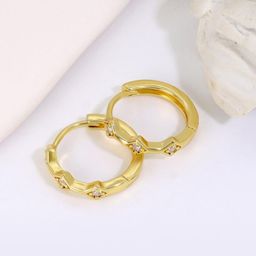 MYKI Gold-Plated Contemporary Hoop Earrings-14