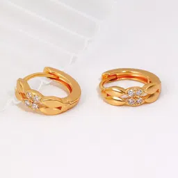 MYKI Gold-Plated Cubic Zirconia-Studded Circular Hoop Earrings-48