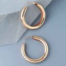 SOHI Gold-Plated Contemporary Hoop Earrings-55