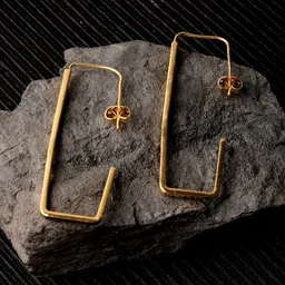 XPNSV Square-Shaped Half Hoop Earrings-16