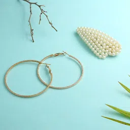 justpeachy Gold-Toned Contemporary Hoop Earrings with Clip-picture-40