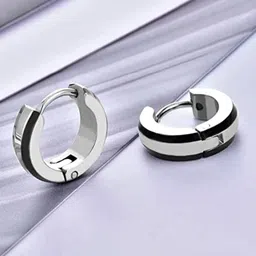 VIEN Silver-Plated Circular Hoop Earrings-8