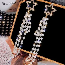 Yellow Chimes Pearl Studded Drop Earrings-52