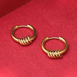 Yellow Chimes Contemporary Hoop Earrings-91