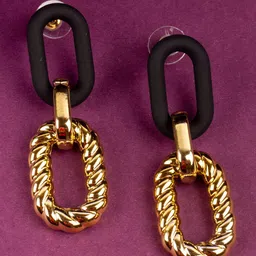 Jewelz Gold-Plated Contemporary Drop Earrings-21