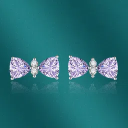Designs & You Silver-Plated CZ-Studded Contemporary Studs Earrings-33