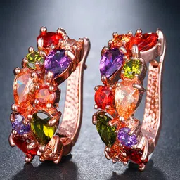 DressBerry Gold-Plated Contemporary Hoop Earrings-14