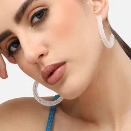 SOHI Gold-Plated Contemporary Hoop Earrings-44