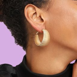 SOHI Gold-Plated Contemporary Hoop Earrings-picture-34