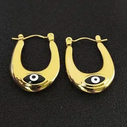 VIEN Stainless Steel Gold-Plated Hoop Earrings-10