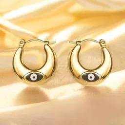 VIEN Stainless Steel Gold-Plated Hoop Earrings-25