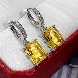 Jewels Galaxy Silver-Plated Geometric Hoop Earrings-image-53