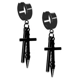 KRYSTALZ Set Of 2 Stainless Steel Drop Earrings-16