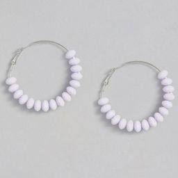 Sangria Beaded Circular Design Hoop Earrings-42