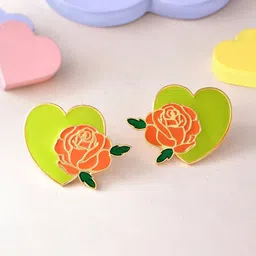 Voylla Gold Plated Heart Shaped Studs-image-64
