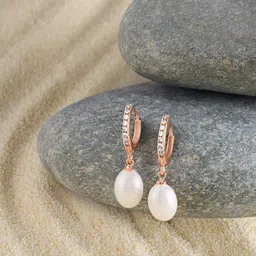 Zaveri Pearls Rose Gold-Plated Drop Earrings-42