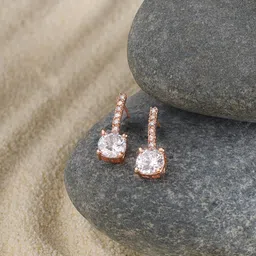 Zaveri Pearls Rose Gold-Plated Drop Earrings-32