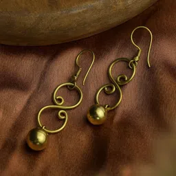TOS Brass-Plated Contemporary Drop Earrings-15