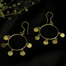TOS Brass-Plated Circular Drop Earrings-24