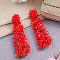 UNIVERSITY TRENDZ Gold Plated Beaded Classic Drop Earrings-30