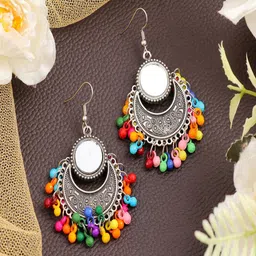 UNIVERSITY TRENDZ Silver-Plated Classic Beaded Chandbalis-image-41