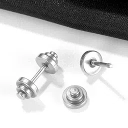 KRYSTALZ Men Silver-Plated Stainless Steel Classic Studs-image-7