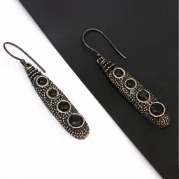 Ozanoo Classic Stone Brass Danglers Earrings-image-87