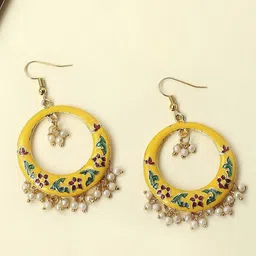 OOMPH Beaded Circular Meenakari Drop Earrings-41