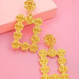 Bellofox Gold-Toned Gold-Plated Geometric Drop Earrings-18