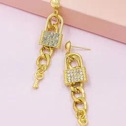 Bellofox Gold Plated Contemporary Drop Earrings-picture-7