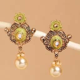 OOMPH Meenakari Contemporary Drop Earrings-image-59