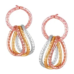 Vighnaharta Rhodium Plated Circular Drop Earrings-27