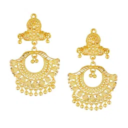 Vighnaharta Gold-Plated Floral Drop Earrings-13