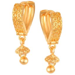 Vighnaharta Gold-Plated Floral Drop Earrings-image-40