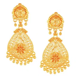 Vighnaharta Gold-Plated Floral Alloy Drop Earrings-image-100