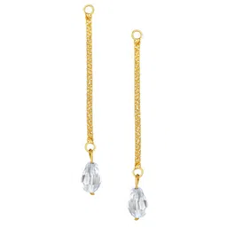 Vighnaharta Gold-Plated Removable Stud & Chain Drop Earrings-100