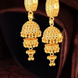 Vighnaharta Gold-Plated Dome Shaped Jhumkas-23