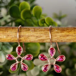 GIVA 925 Sterling Silver Rose Gold Plated Cherry Blossom Drop Earrings-picture-33