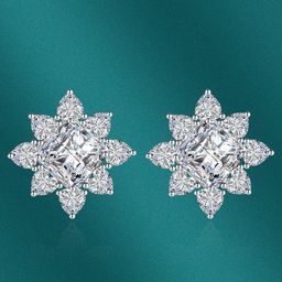 Designs & You Silver-Plated Square Studs Earrings-15