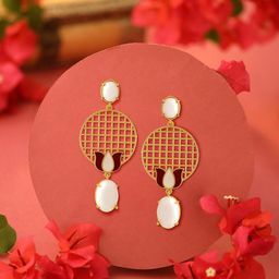 CELEBRAVO Brass-Plated Drop Earrings-image-36
